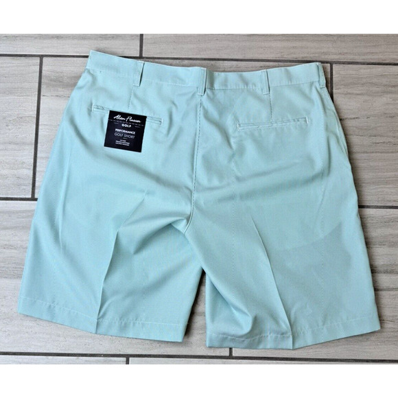 Alan Flusser Men's Performance Golf Short Microfiber Size 38 Green Pin Stripe - Picture 4 of 4